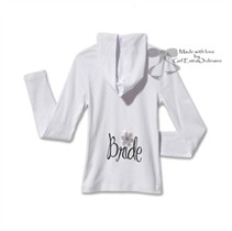 "Bride" Hoodie with Rhinestone Flower 