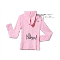 "Bridesmaid" Hoodie with Rhinestone Flower