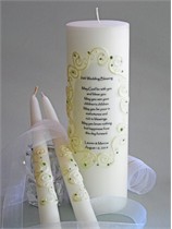 Irish Wedding Blessing Swarovski Crystal Lace Unity Candle Set