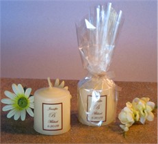 Ivory Monogrammed Small Candle Favor