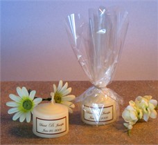 Ivory Monogrammed Mini Candle Favor