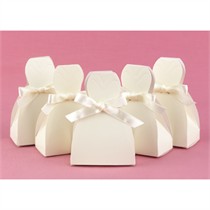 Ivory Wedding Gown Favor Boxes - Package of 25