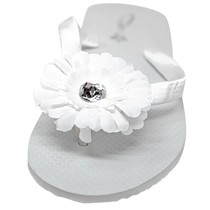 Jamie - 3 Inch Daisy Flower Girl Flip Flops - 60 Ribbon Colors