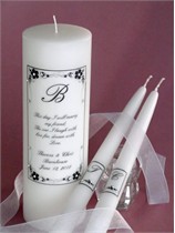 Morning Glory Wedding Verse Unity Candle & Matching Tapers