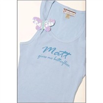 "_______ Gives Me Butterflies" Custom Tank Top with Butterfly Pin