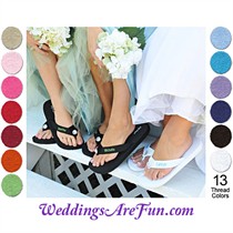 Cathy's Concepts Personalized Wedding Flip Flops