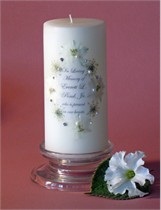 Queen Anne White Swarovski Crystal Memorial Candle
