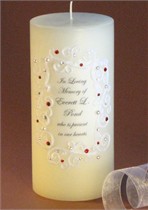 Red Swarovski Crystal Piazza Lace Memorial Candle