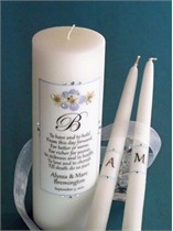 Simply Elegant Blue Swarovski Crystal Unity Candle & Matching Tapers