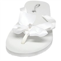 Marjorie with Silver Swarovski Crystal Ball - Bridal Flip Flops - Flat Heel - 60 Colors