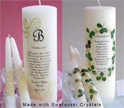 Personalized Wedding Unity Candles - 202 Designs - Swarovski Crystal Lace Unity Candles