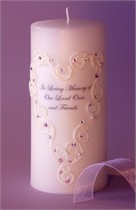 Violet - Lavender Swarovski Crystal Lace Heart Memorial Candle