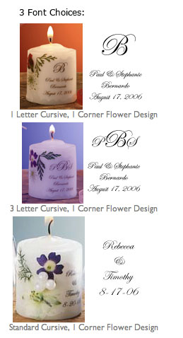 Candle Wedding Favor Fonts