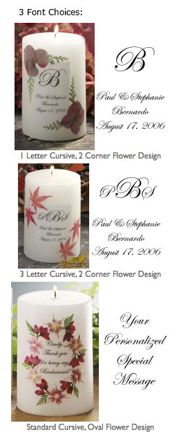 Bridesmaid Wedding Candle Font